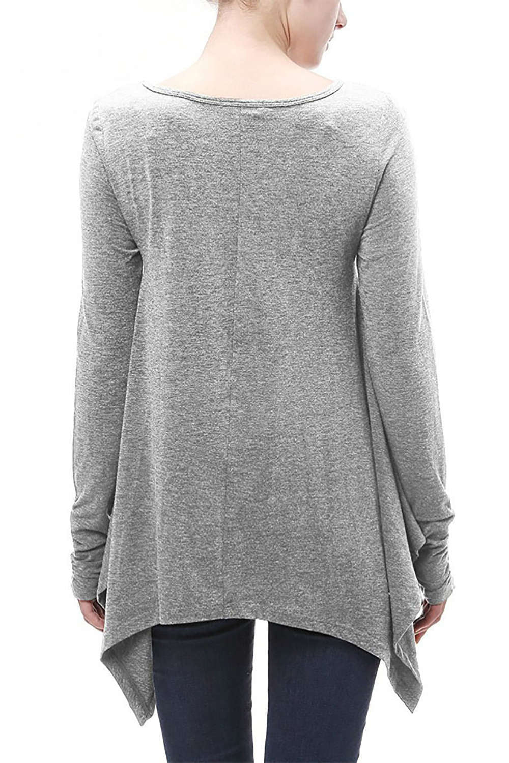 Iyasson Loose Irregular Hem Blouse