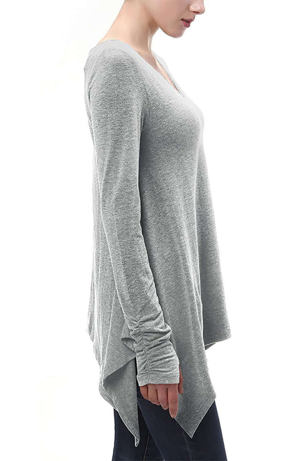 Iyasson Loose Irregular Hem Blouse