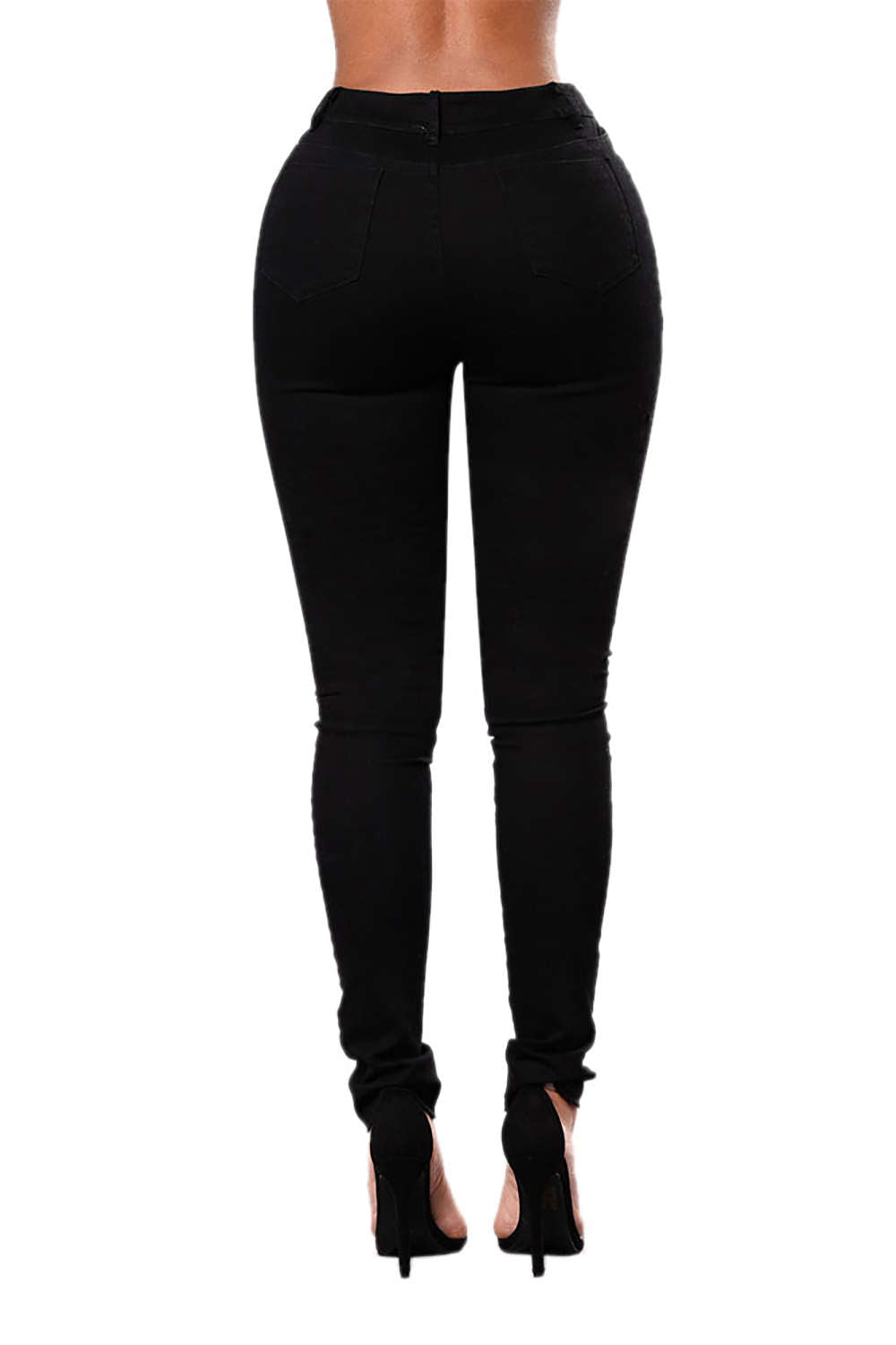 Iyasson Rose Embroidered High Waist Skinny Jeans