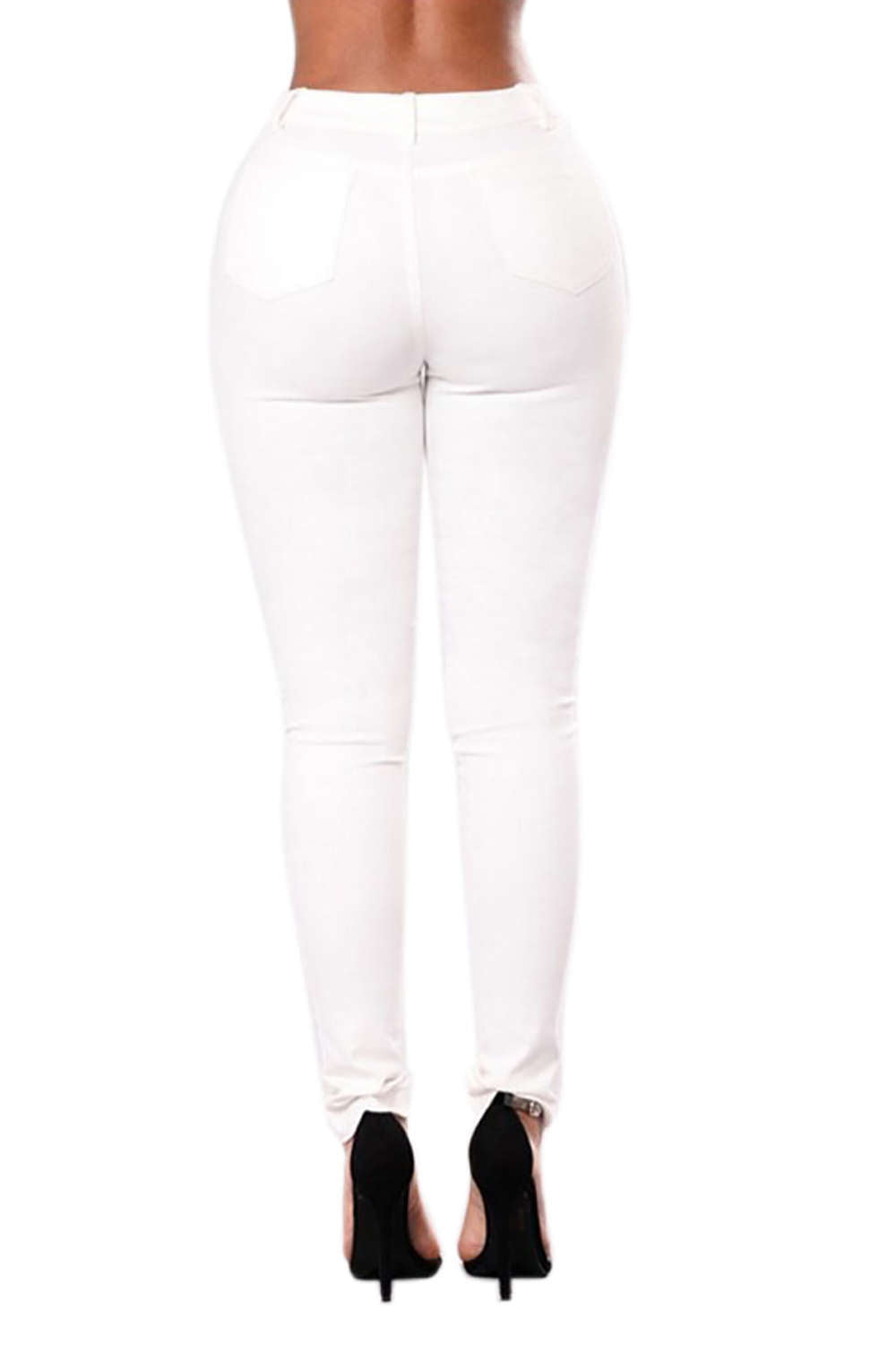 Iyasson Rose Embroidered High Waist Skinny Jeans