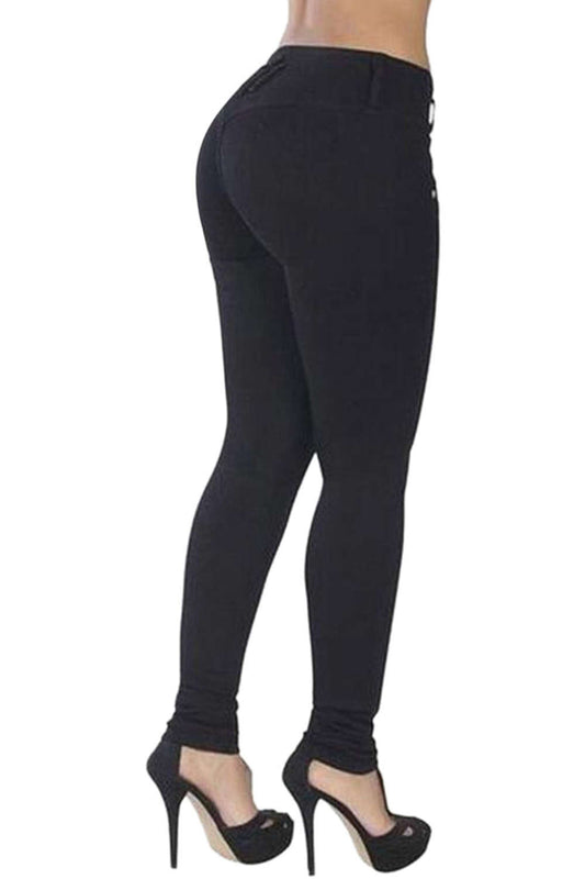 Iyasson Women Stretch Cotton Butt Lift Skinny Leg Pants