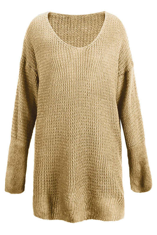 Iyasson Women Oversized V Neck Jumper