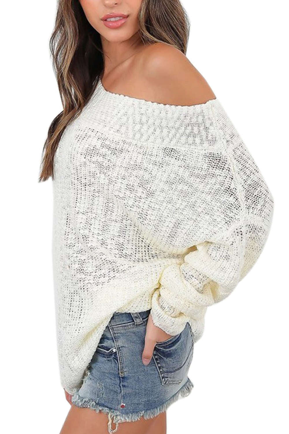 Iyasson Women Off Shoulder Jumper