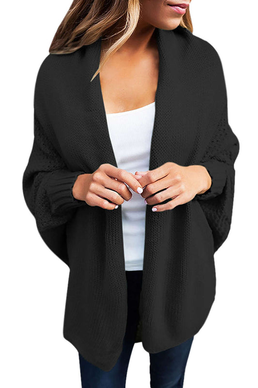 Iyasson Chunky Rib Batwing Sleeve Cardigan