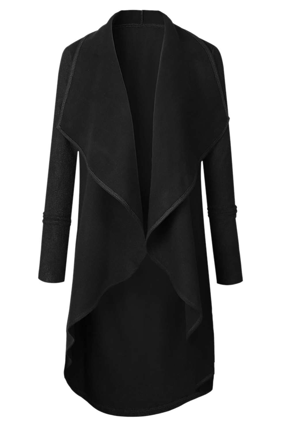 Iyasson Women Draped Lapel Open Front Cardigan Coat