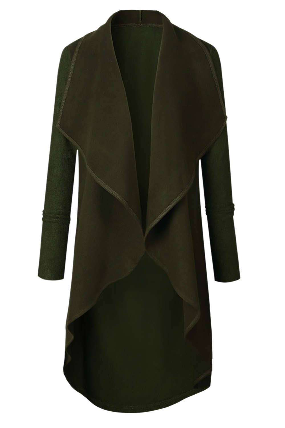 Iyasson Draped Lapel Open Front Cardigan