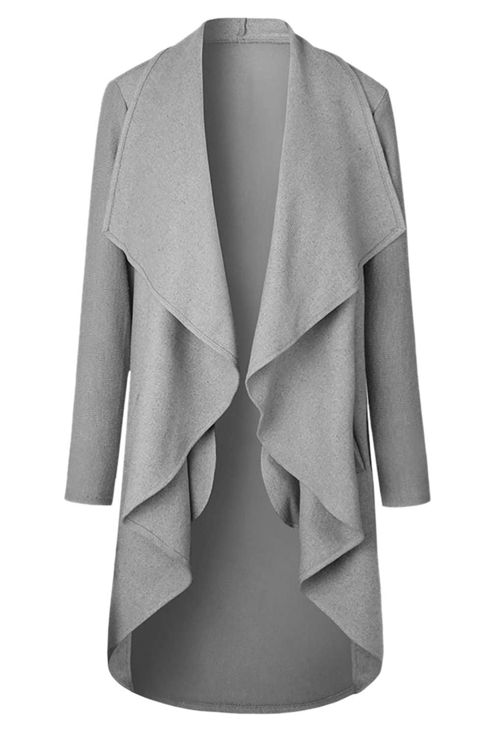 Iyasson Draped Lapel Open Front Cardigan