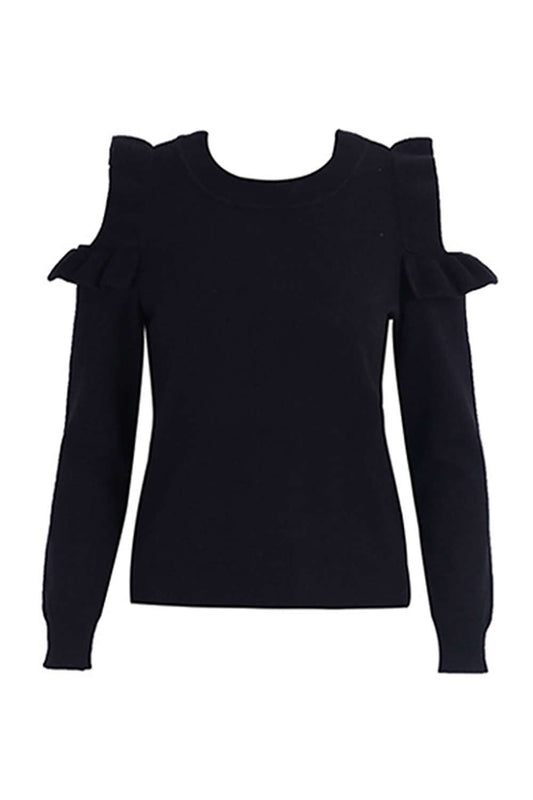 Iyasson Ruffle Cold Shoulder Top
