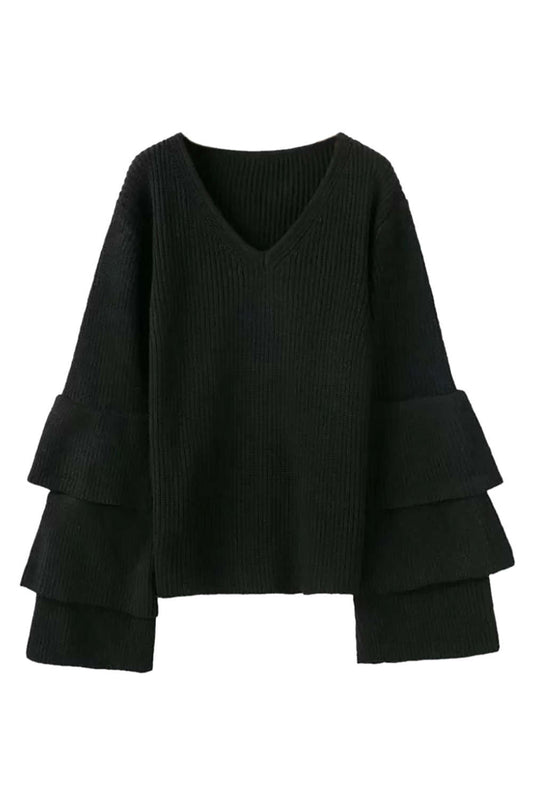 Iyasson Only Ruffle Layered Sleeve Jumper