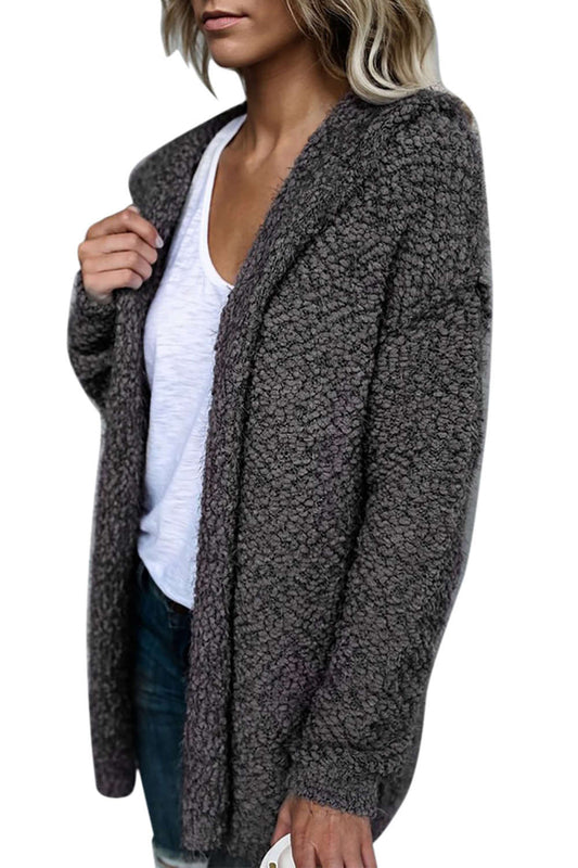 Iyasson Hooded Chunky Loop Knit Cardigan