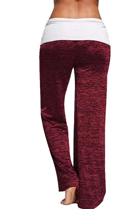 Iyasson Drawstring High Waist Wide Leg Yoga Pants