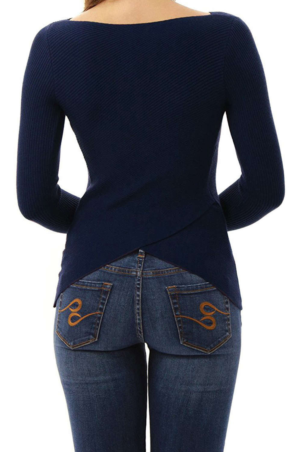 Iyasson Long Sleeve Boat Neck Tops