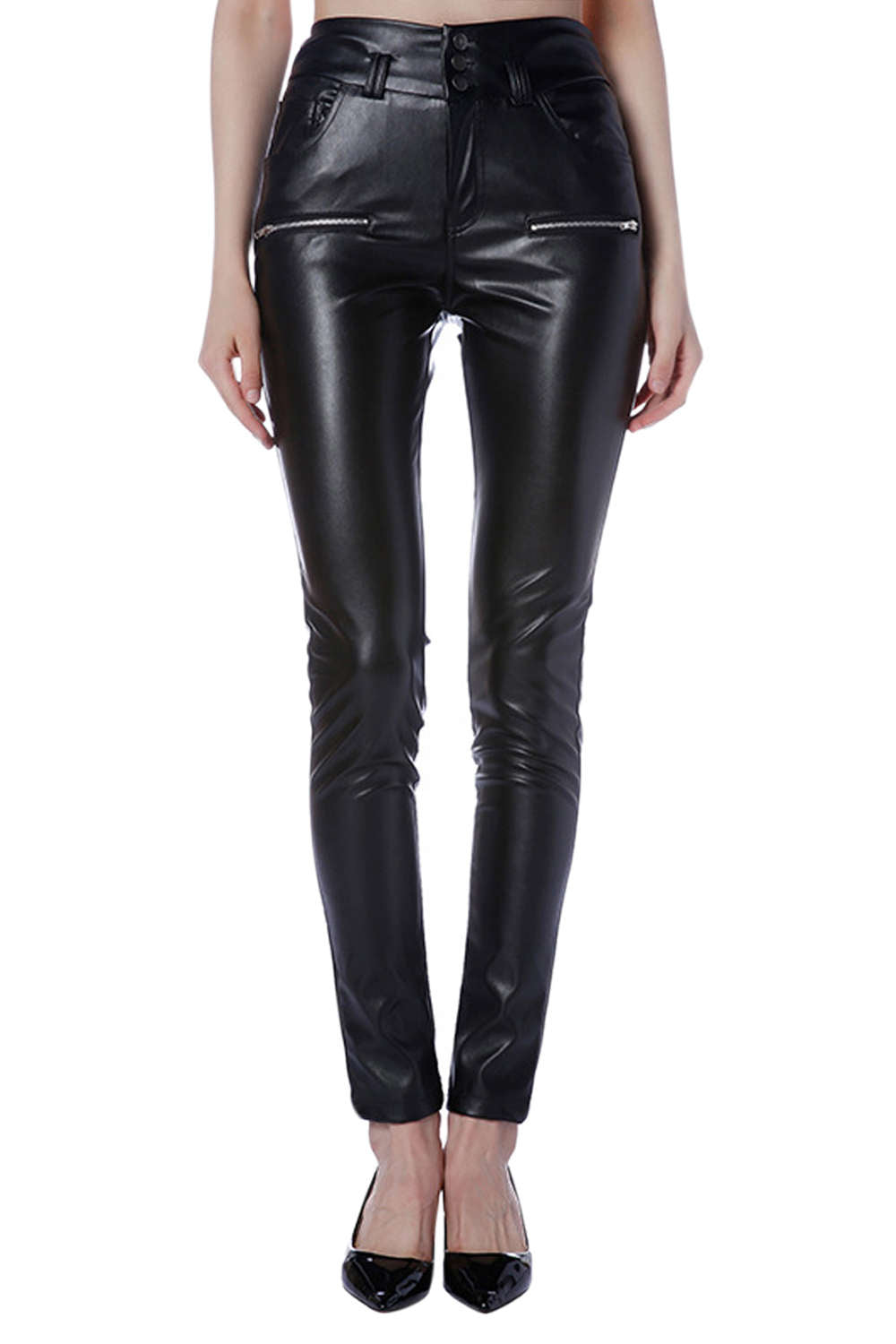 Iyasson Elastic High Waisted Skinny Pants