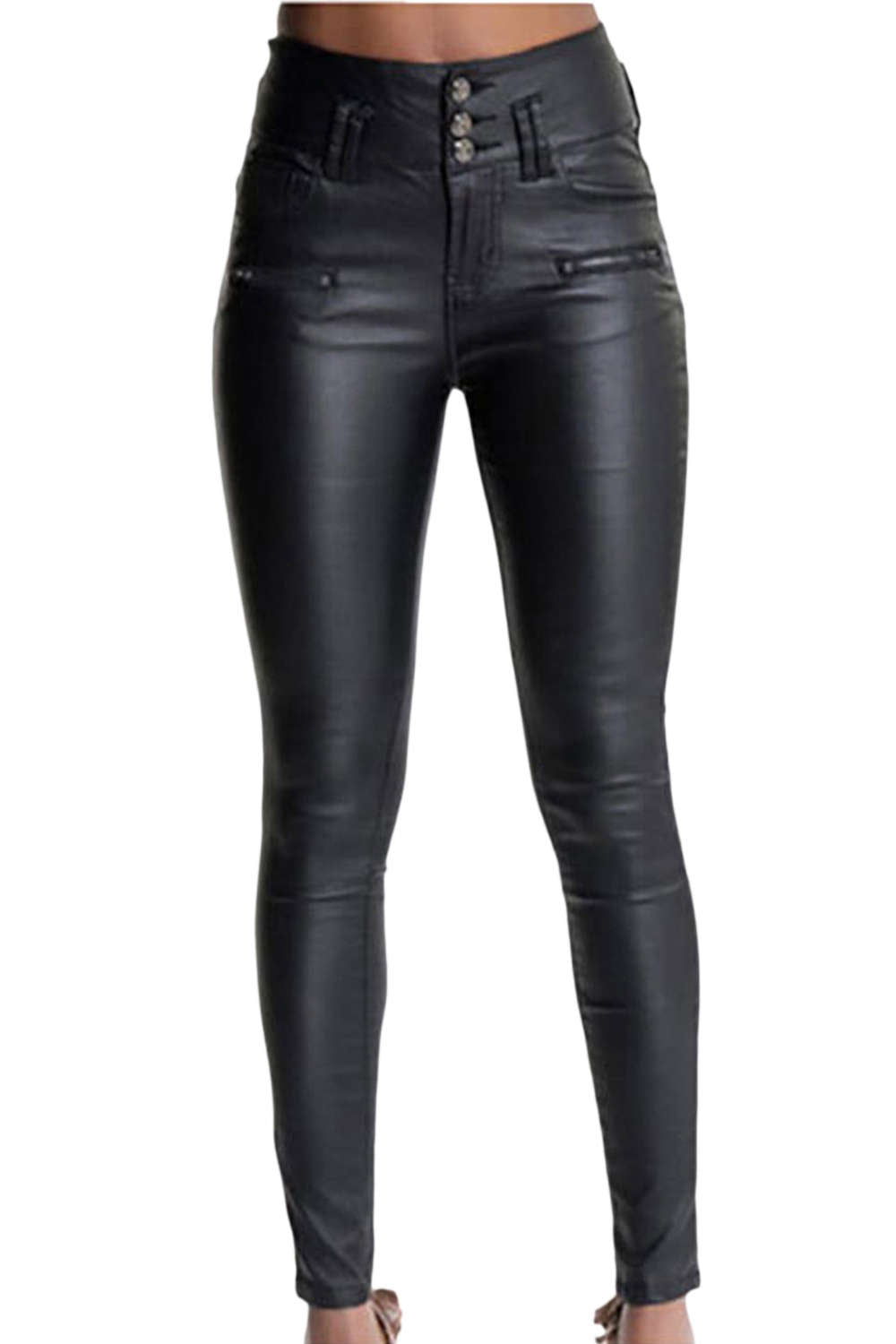 Iyasson Elastic High Waisted Skinny Pants