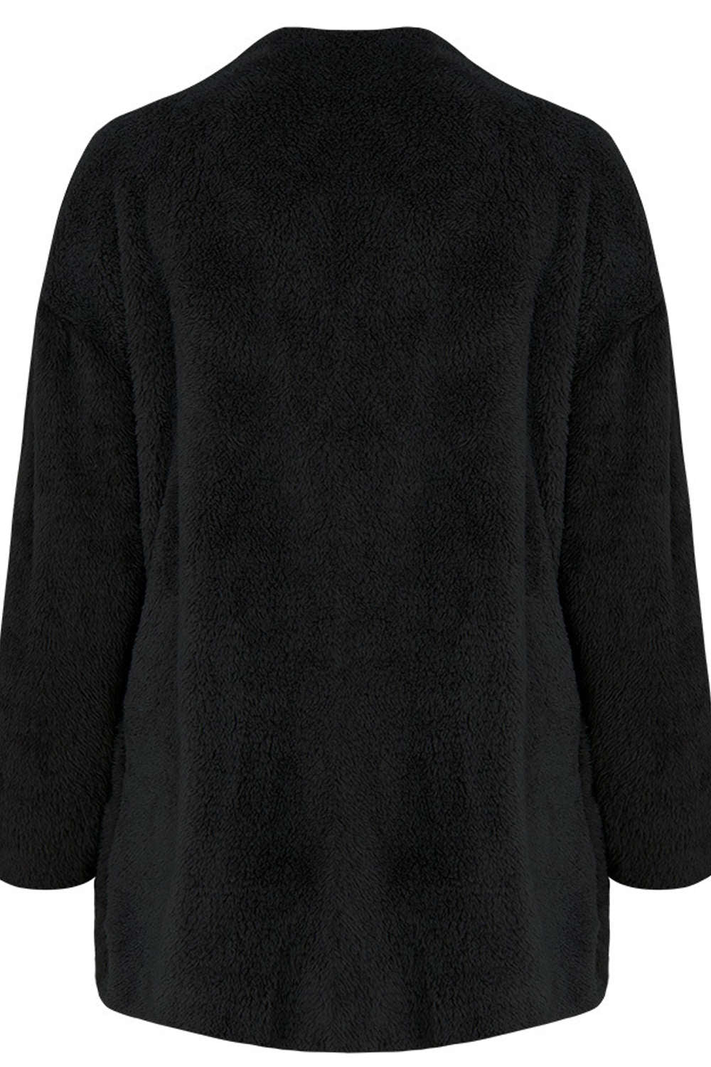 Iyasson Fuzzy Velvet Open Front Coat with Hood