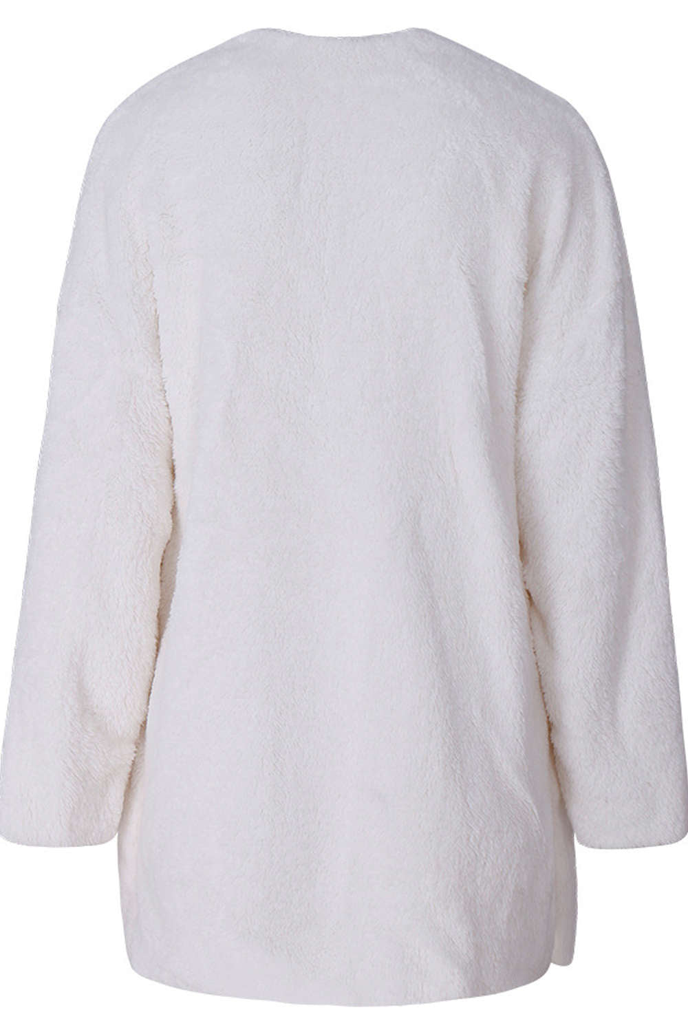 Iyasson Fuzzy Velvet Open Front Coat with Hood