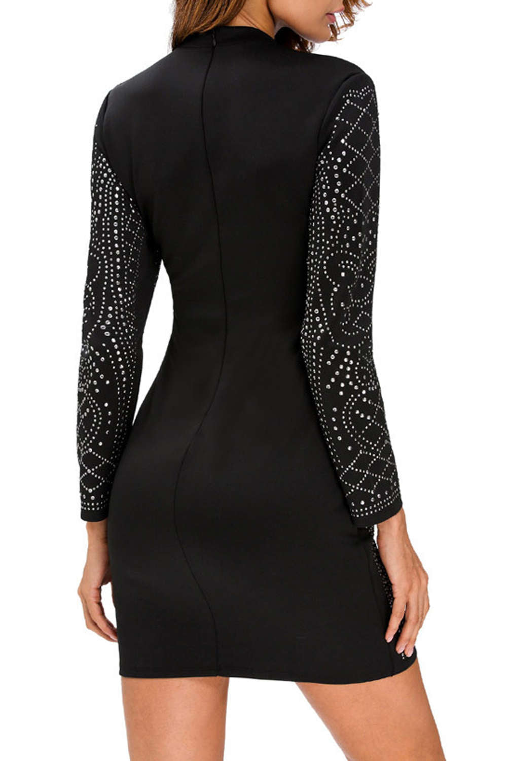 Iyasson Allover faux Diamond Embellished Mini Dress