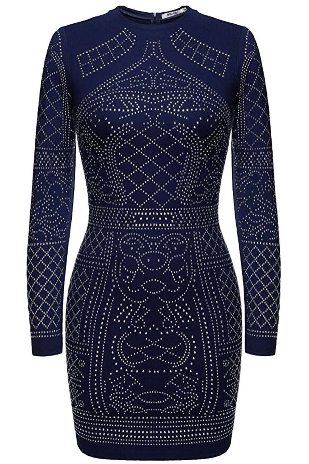 Iyasson Allover faux Diamond Embellished Mini Dress