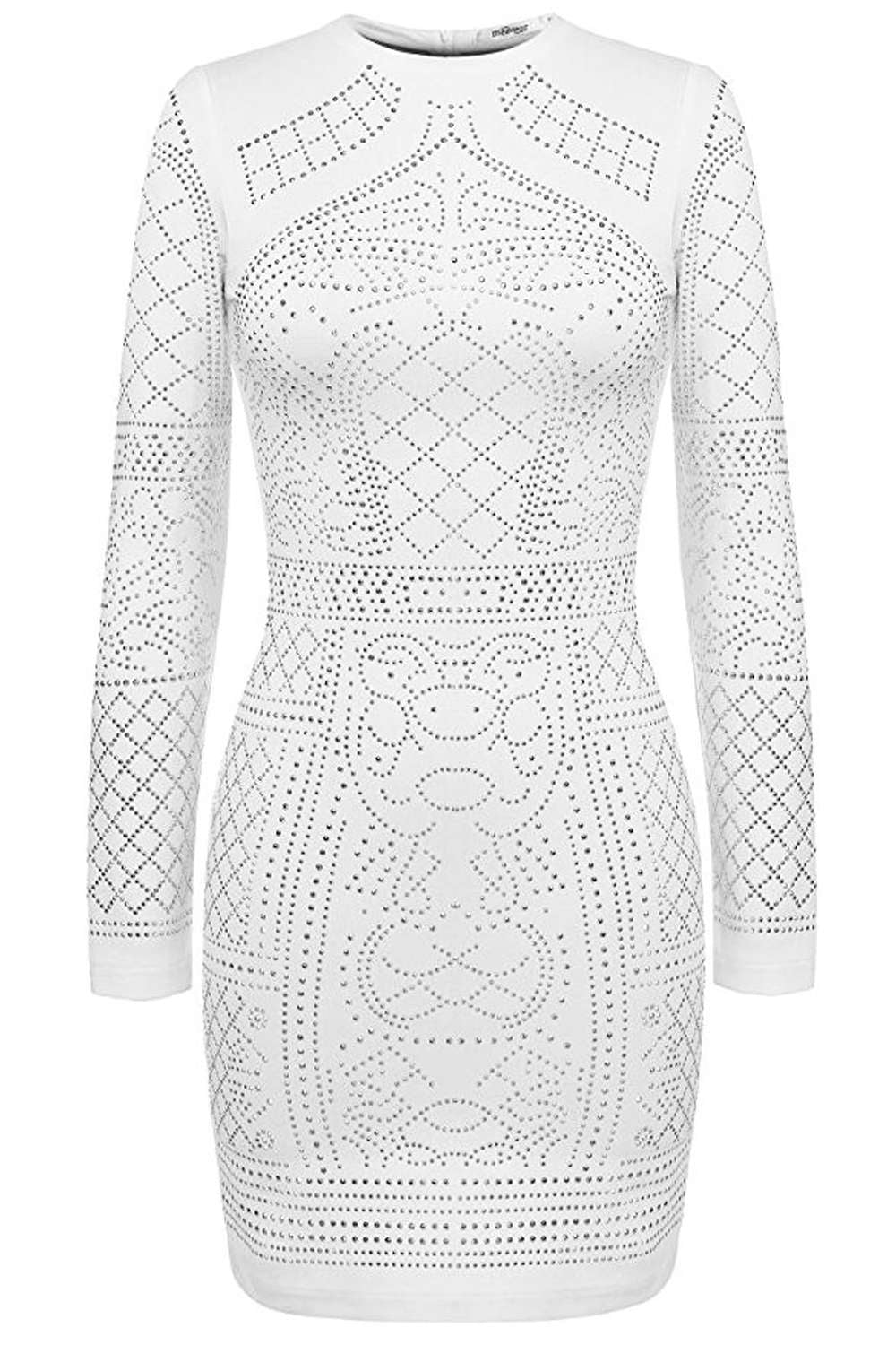 Iyasson Allover faux Diamond Embellished Mini Dress