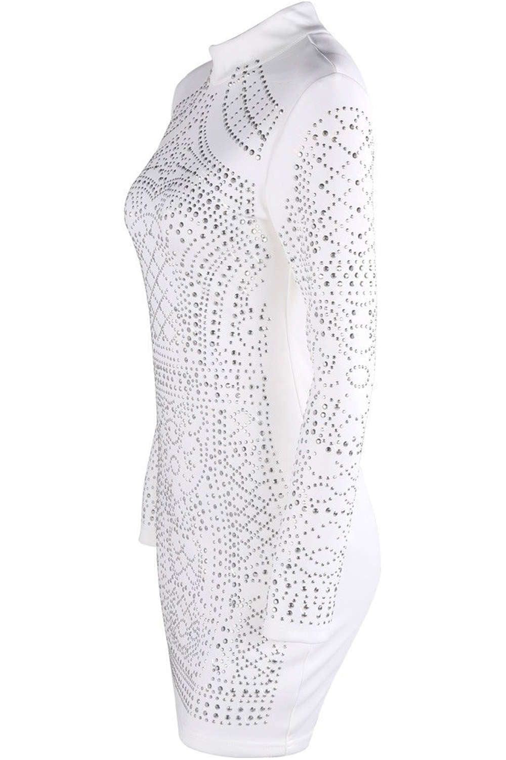 Iyasson Allover faux Diamond Embellished Mini Dress