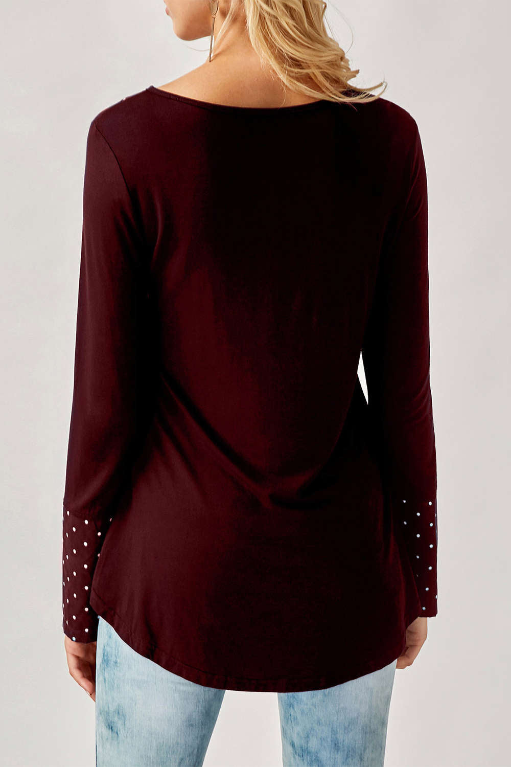 Iyasson V-Neck Long Sleeve Swing Blouse