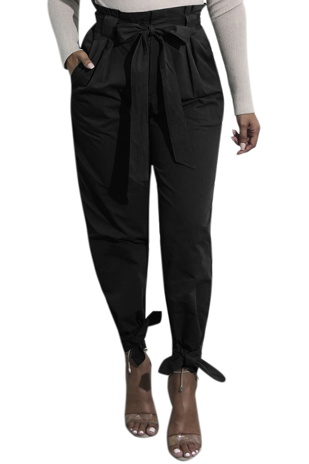 Iyasson Women's Slim Straight Leg Stretch Casual Pants with Pockets