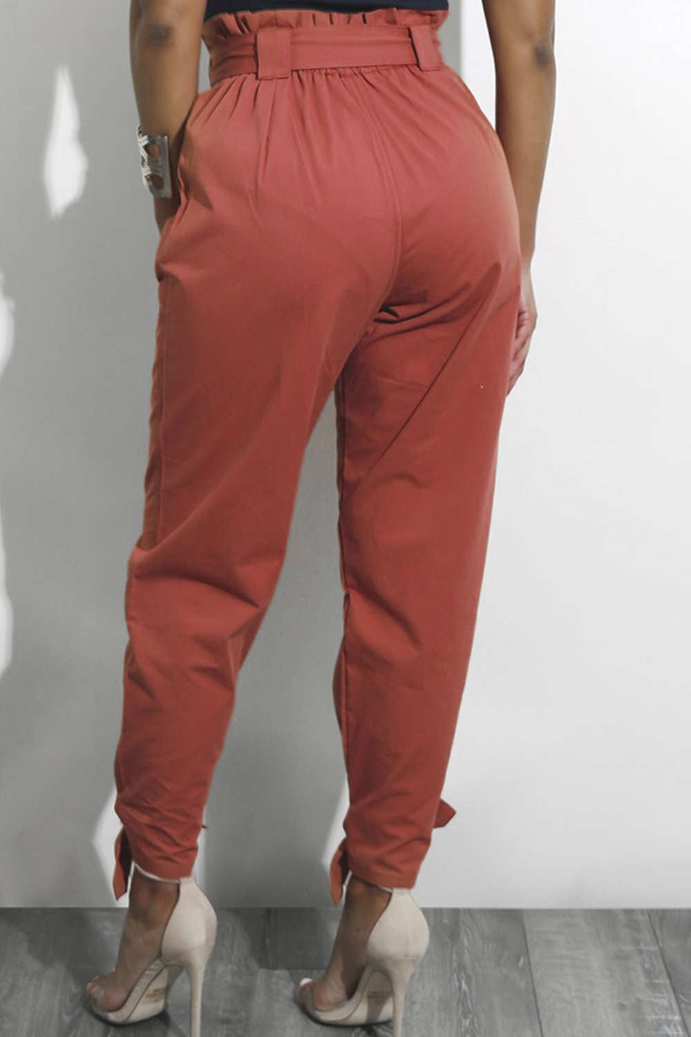 Iyasson Women's Slim Straight Leg Stretch Casual Pants with Pockets