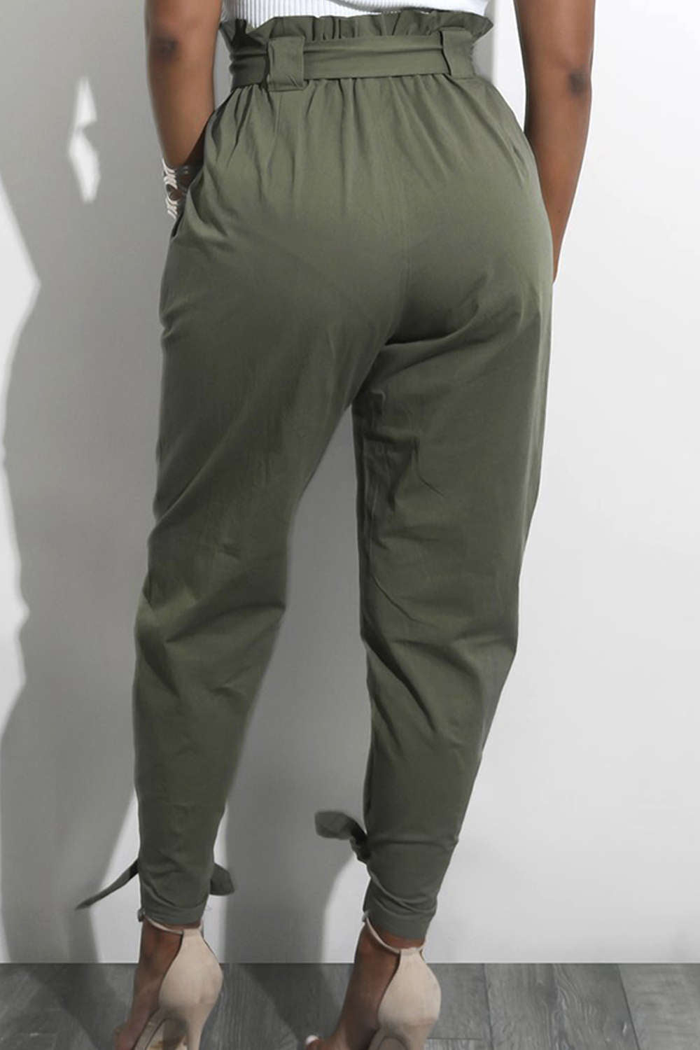 Iyasson Women's Slim Straight Leg Stretch Casual Pants with Pockets
