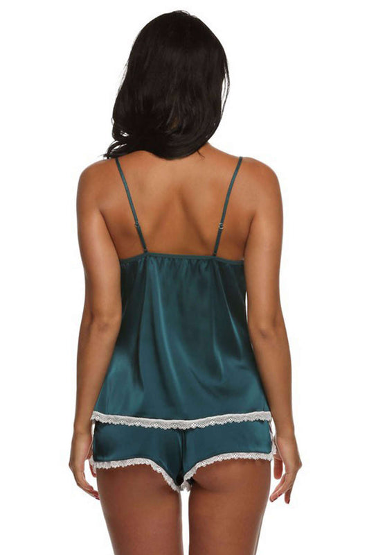 Iyasson Silk V-Neck Cami & Silk Shorts