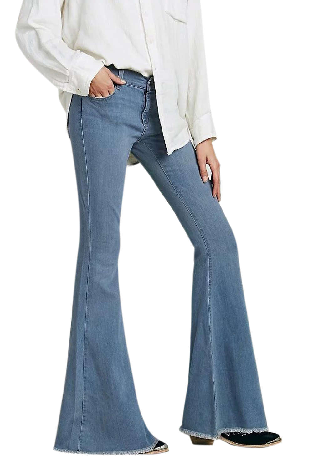 Iyasson Women's Vintage Flare Jeans