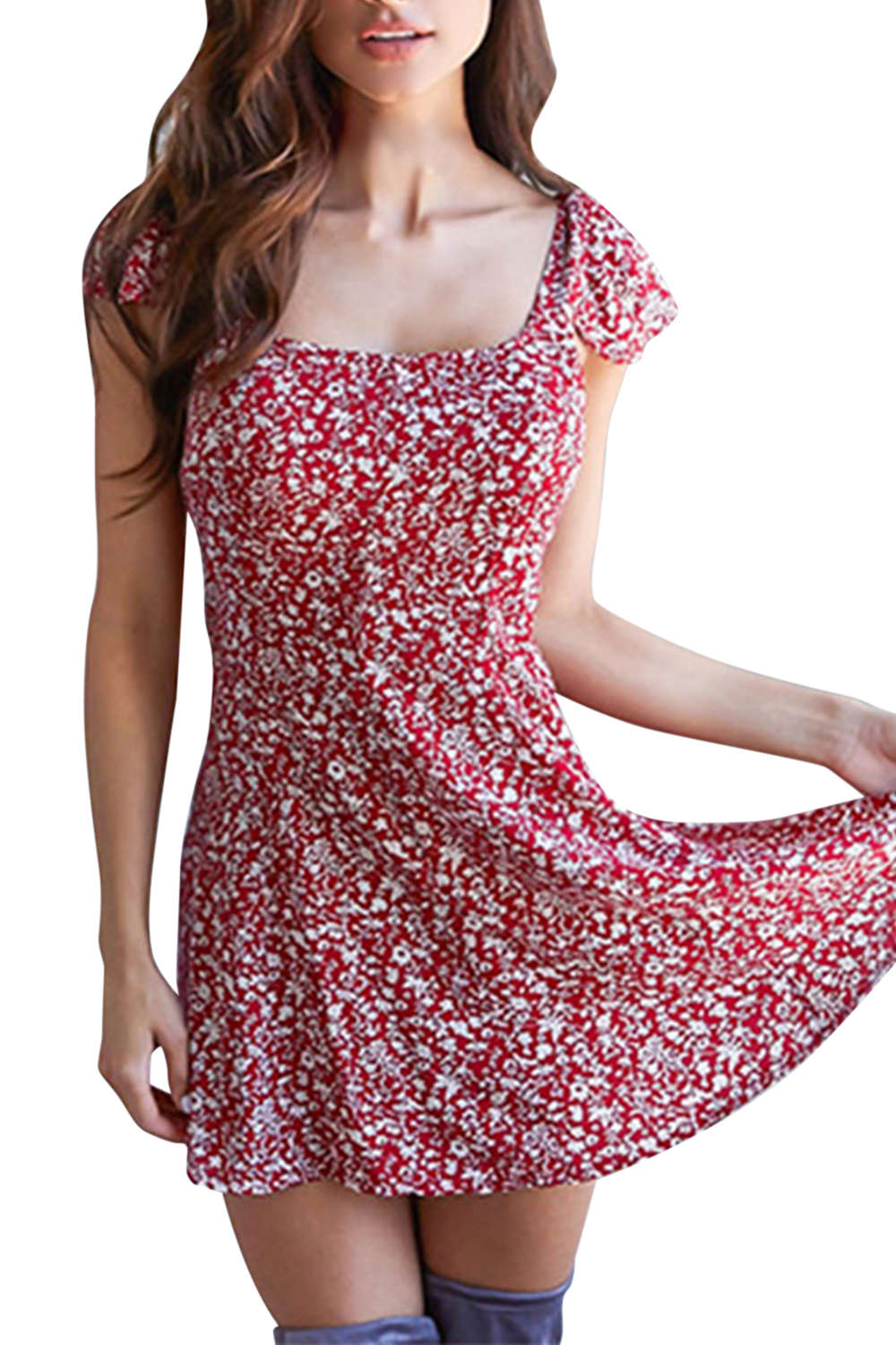 Iyasson Alover Floral Print Mini Dress