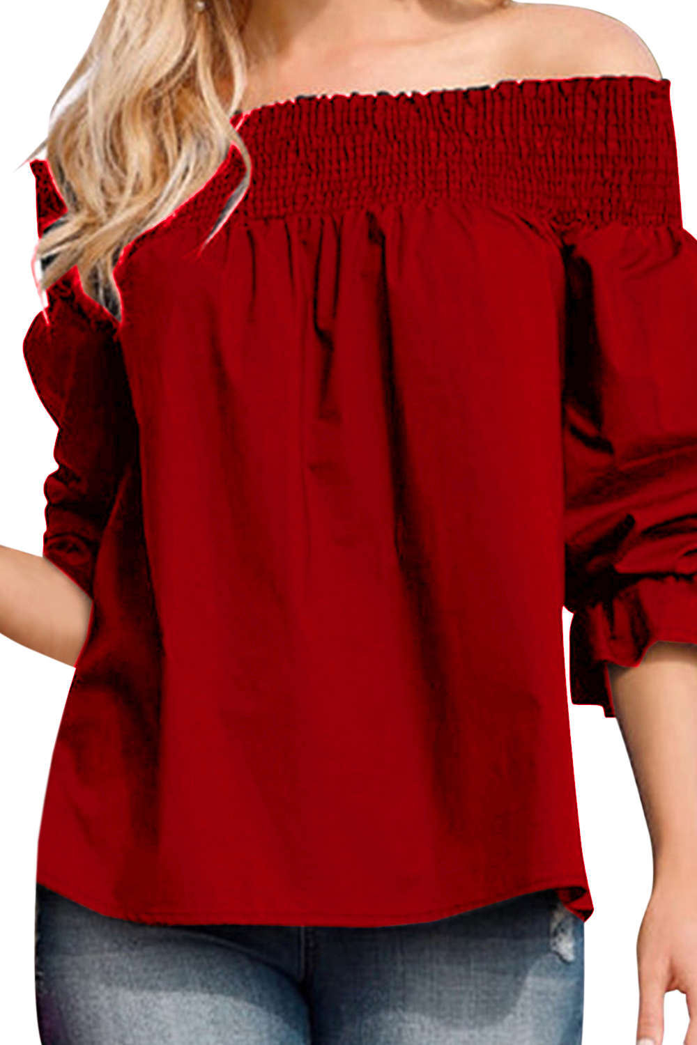Iyasson Off Shoulder Bow Knot Blouses