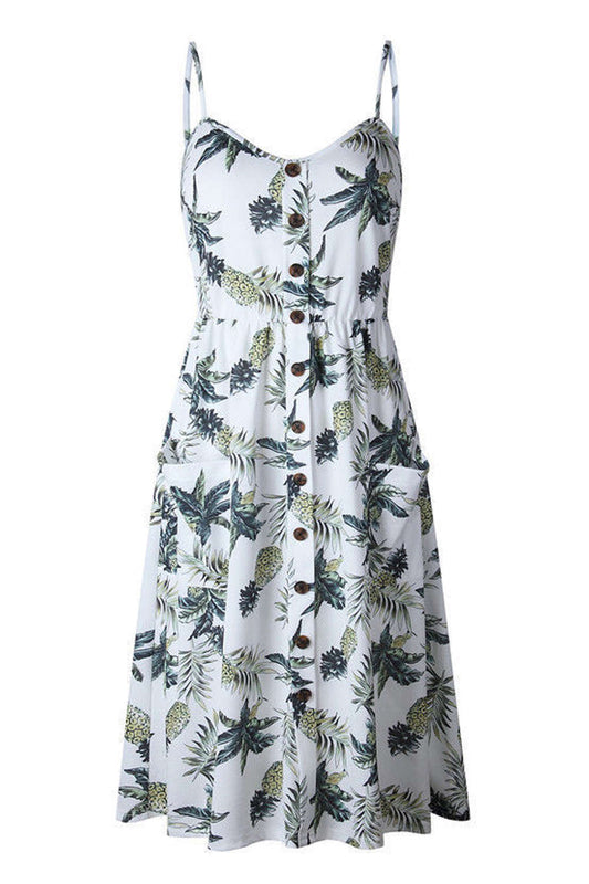 Iyasson Women Floral Print Sling Slip dress