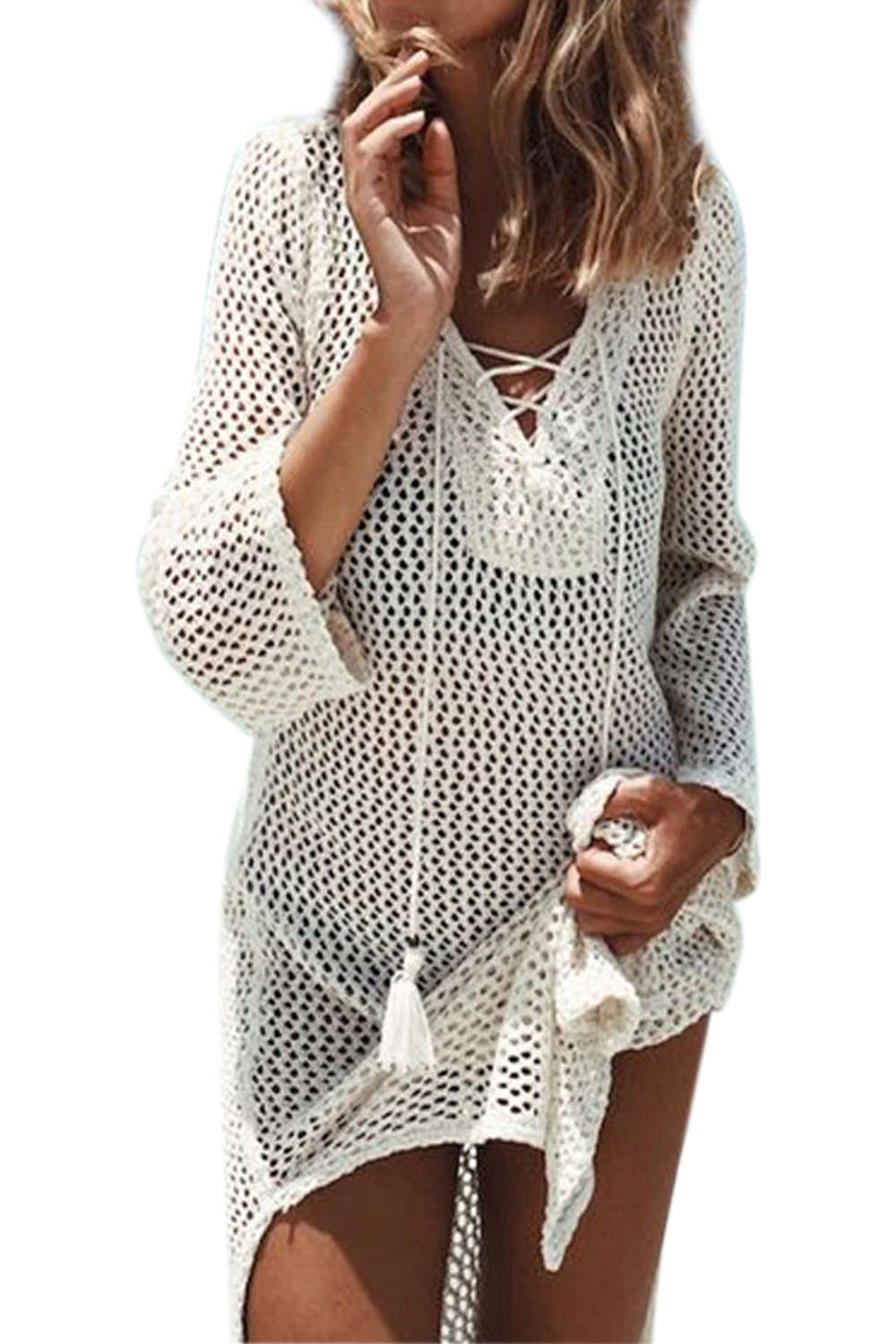 Iyasson Loose Vacation Summer Beach Cover Up