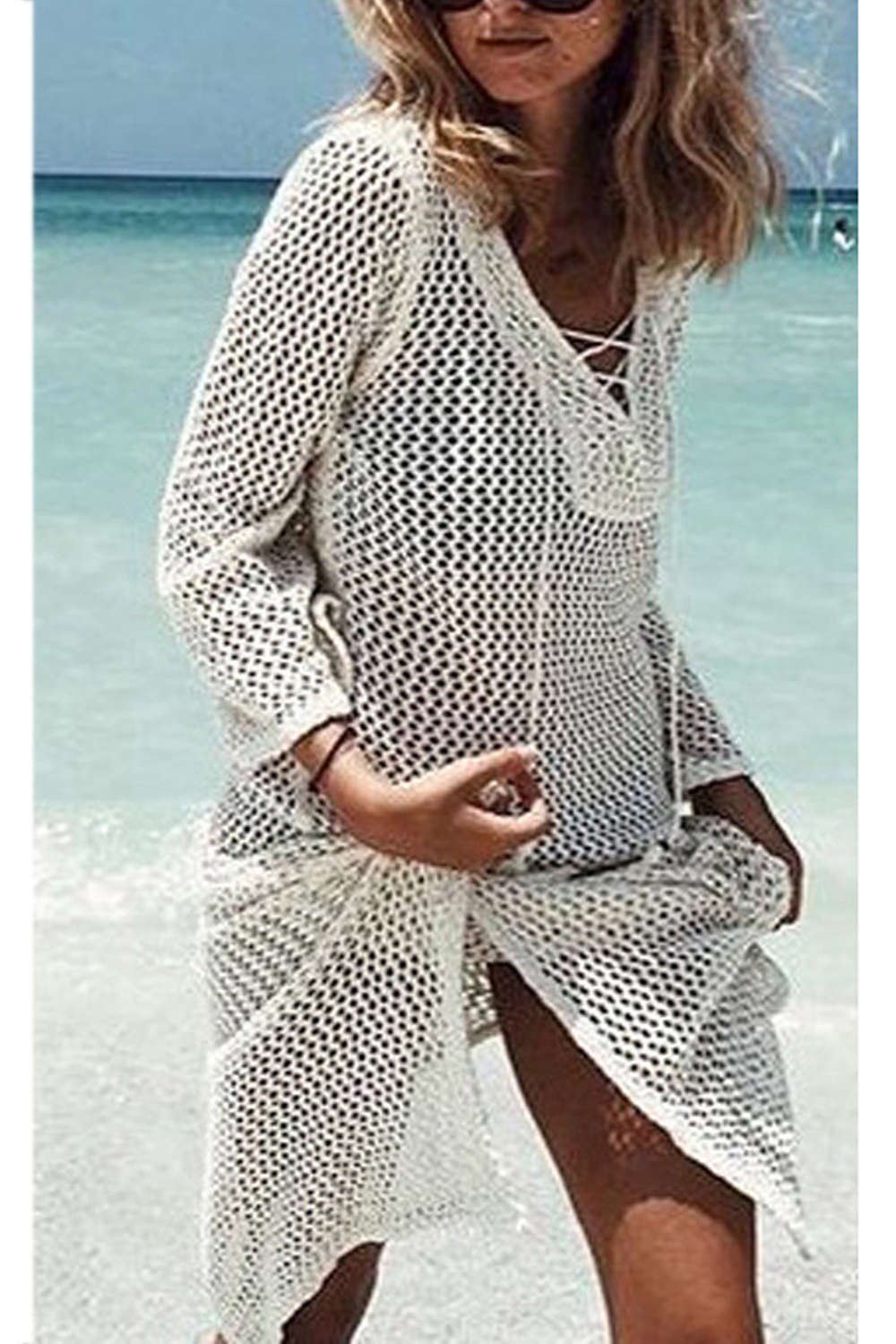 Iyasson Loose Vacation Summer Beach Cover Up
