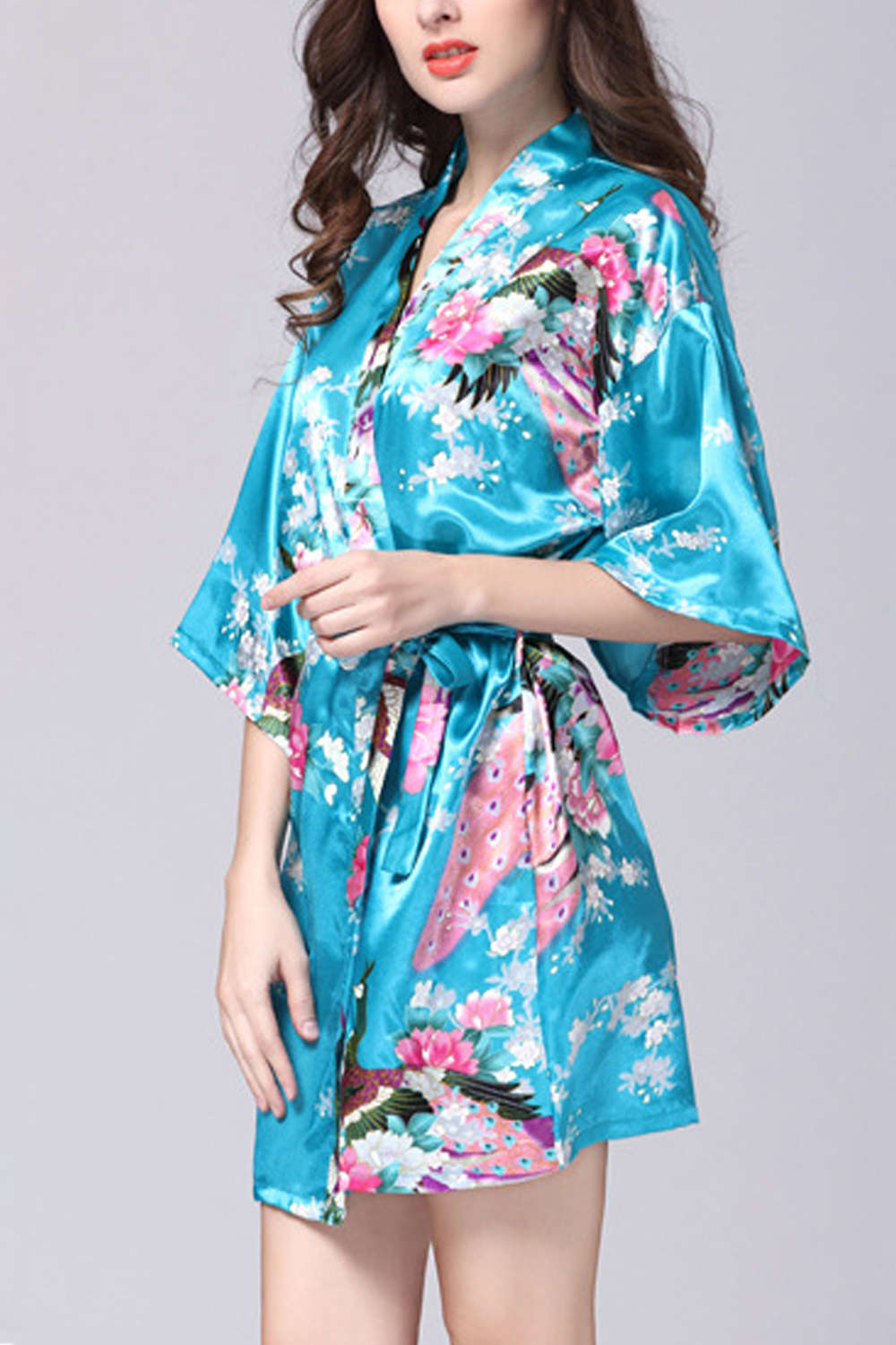 Iyasson Women Floral Print Kimono Robe