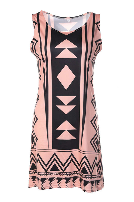 Iyasson Sleeveless Digital Floral Print Shift Mini Dress