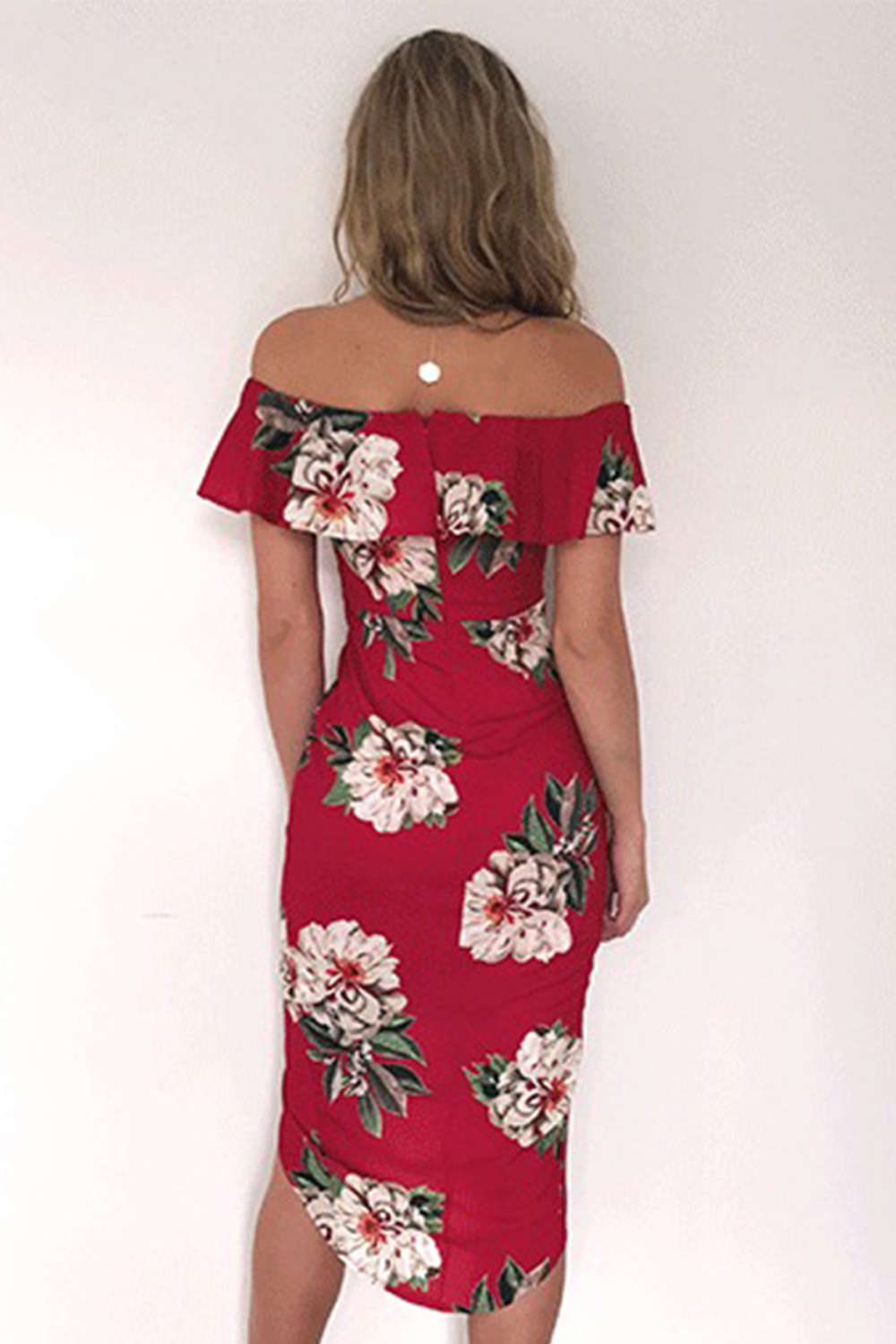 Iyasson Off Shoulder Mini Dress in Floral Print