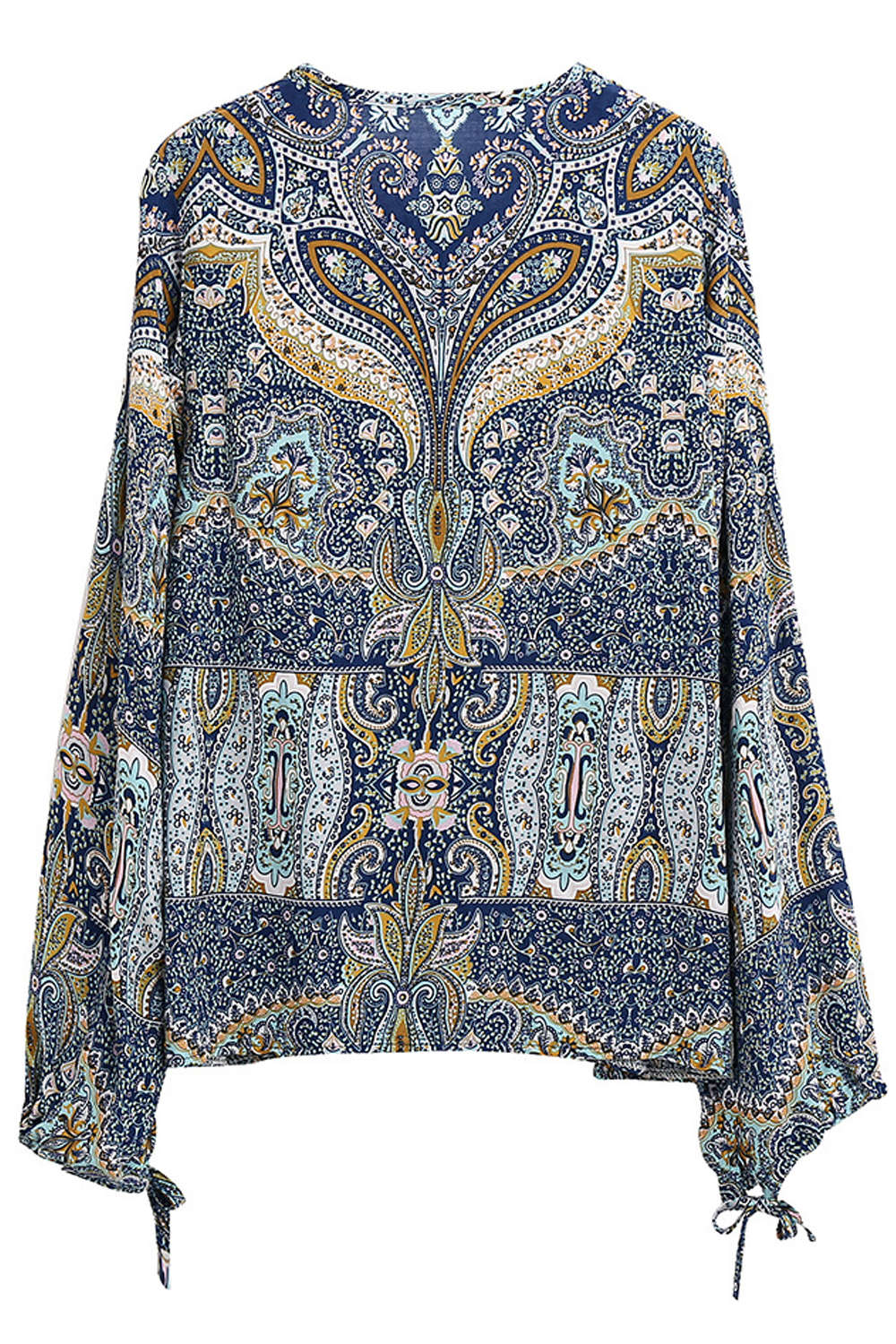 Iyasson Women Bohemian Print Loose Casual Blouses