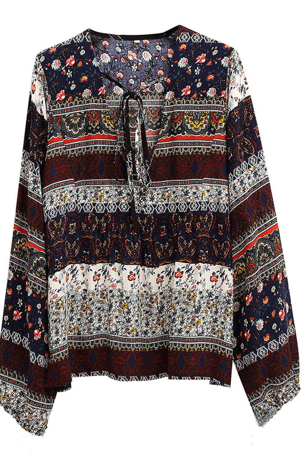 Iyasson Women Bohemian Print Loose Casual Blouses