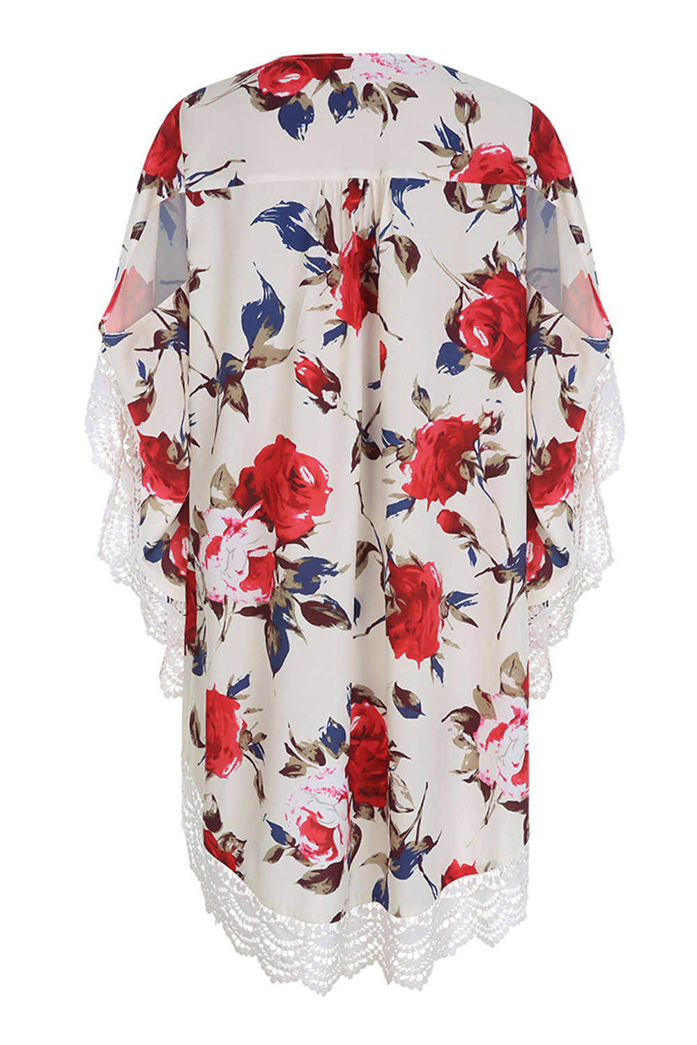 Iyasson Chiffon Floral Printing Swim Kimono