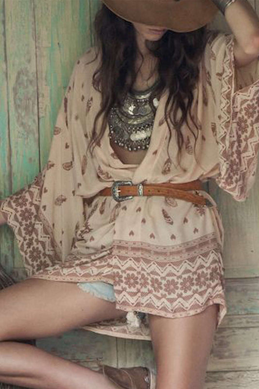 Iyasson Chiffon Boho Swim Kimono