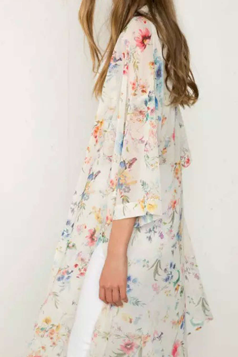 Iyasson Floral Printed Beach Wear Bikini Kimono Dress