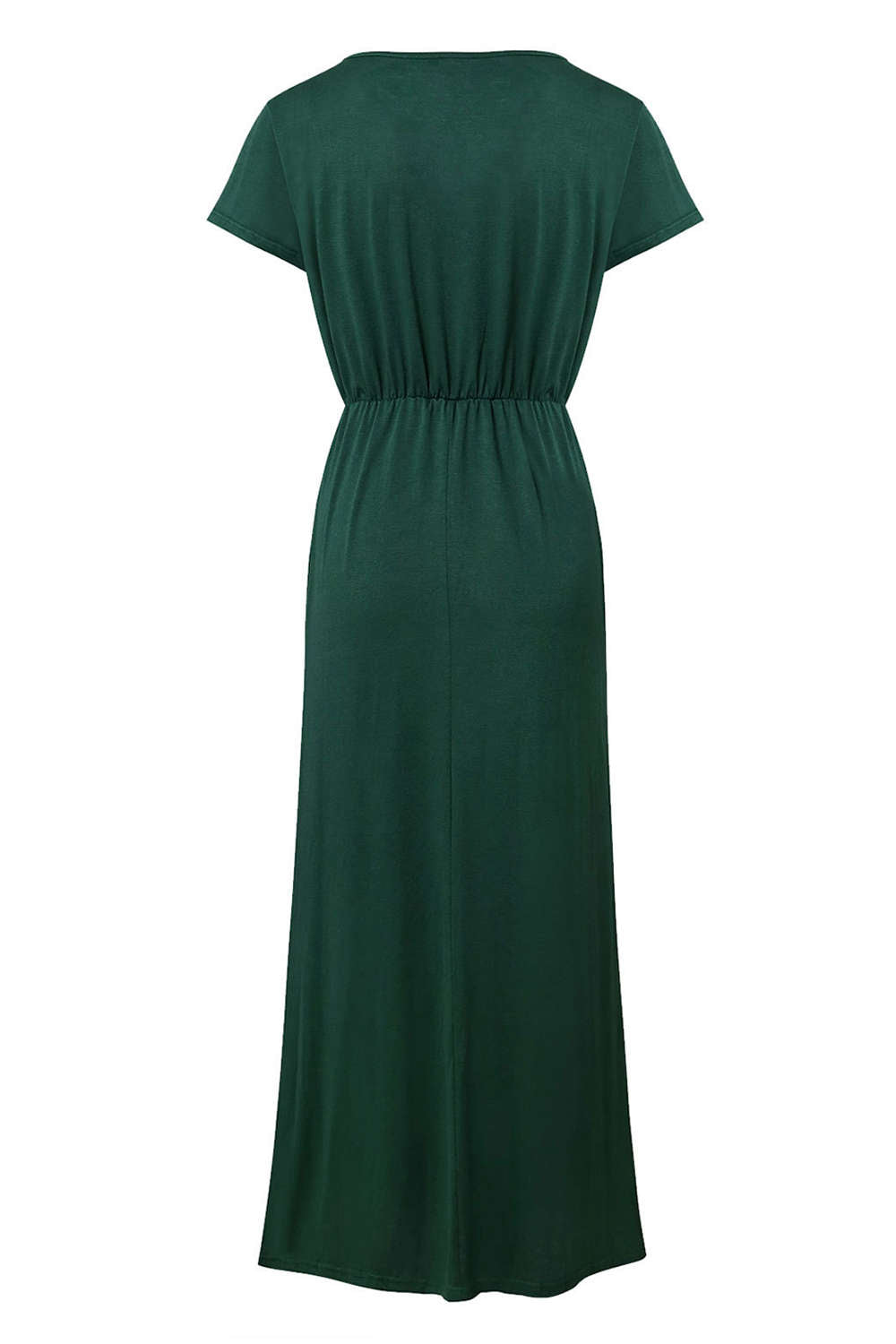Iyasson V Neck Short Sleeve Maxi Dress