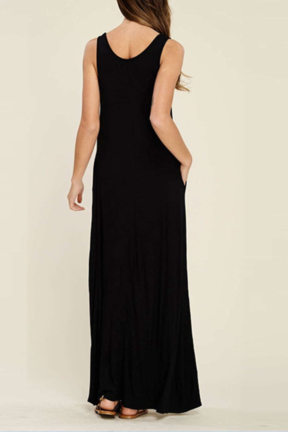 Iyasson Sleeveless V Neck Beach Dress
