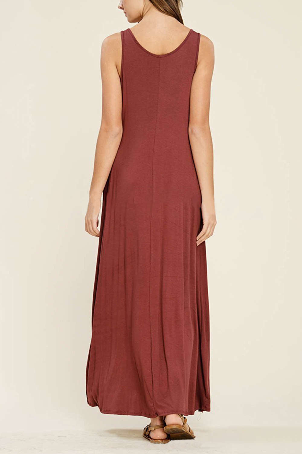 Iyasson Sleeveless V Neck Beach Dress