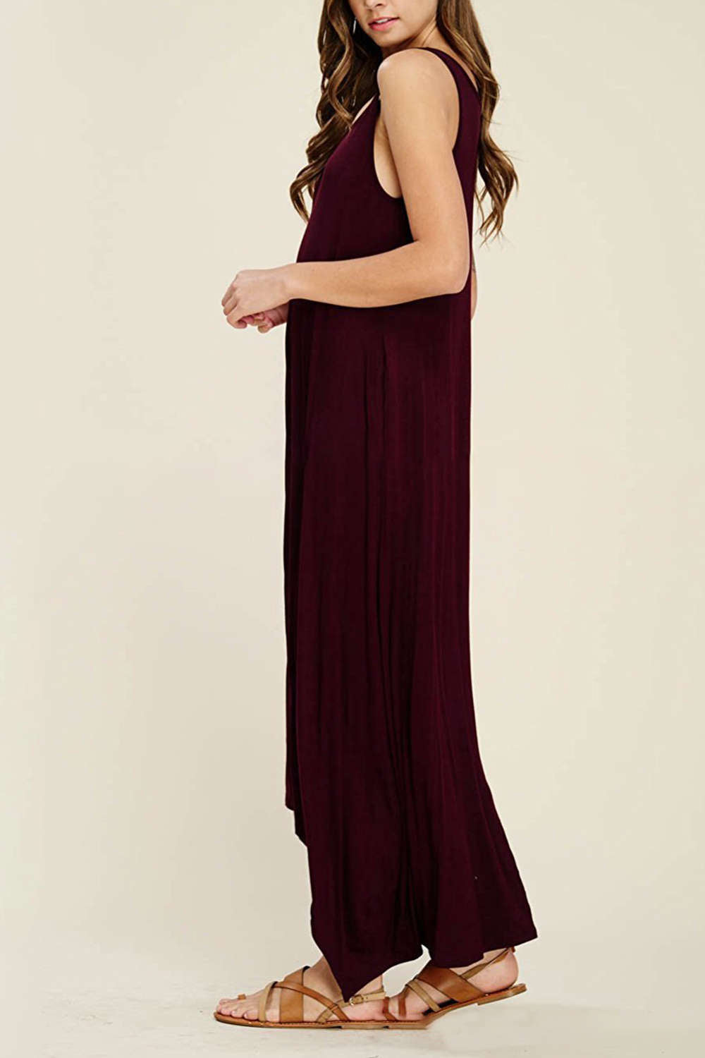 Iyasson Sleeveless V Neck Beach Dress