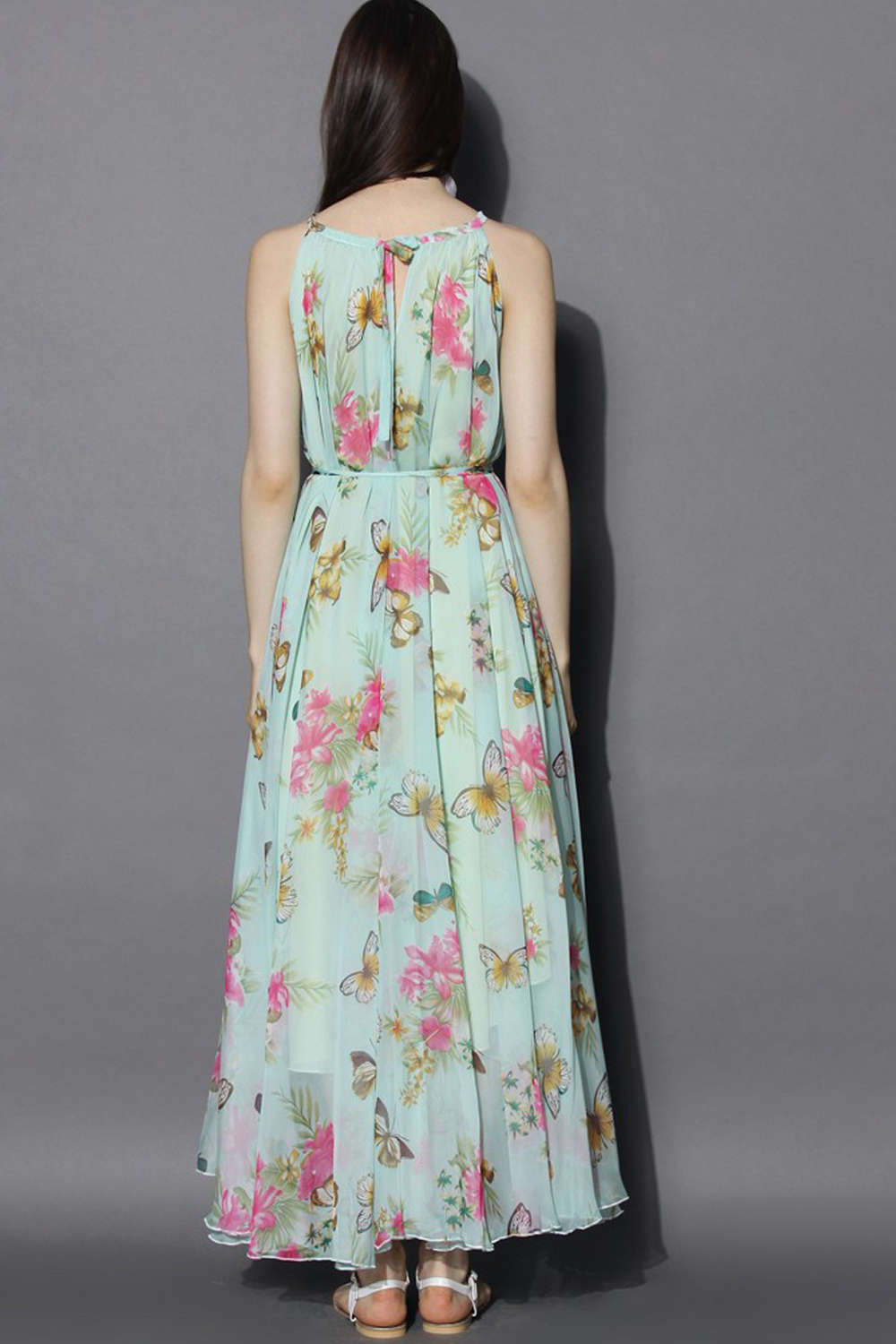 Iyasson Halter Neck Floral Printing Dress