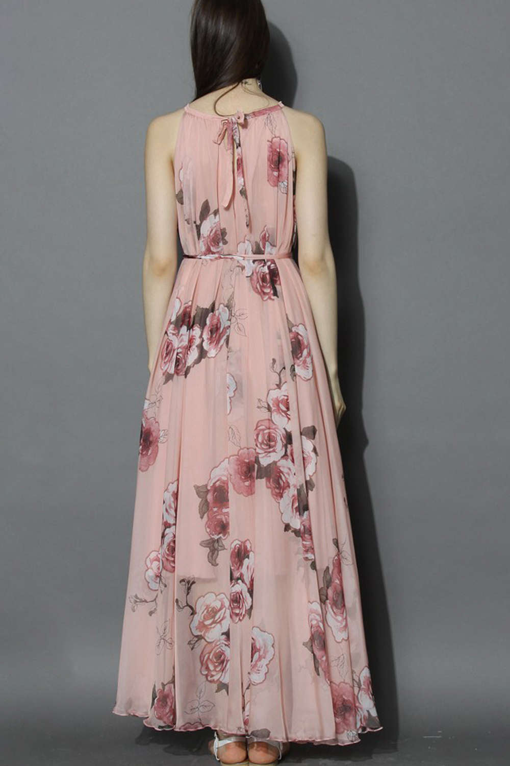 Iyasson Halter Neck Floral Printing Dress