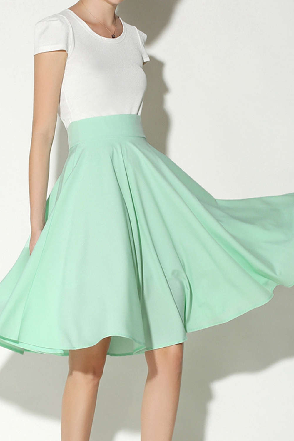 Iyasson High Waist A Line Skirt 